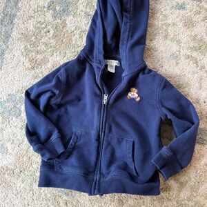 Ralph Lauren Navy Hoodie with Bear Patch